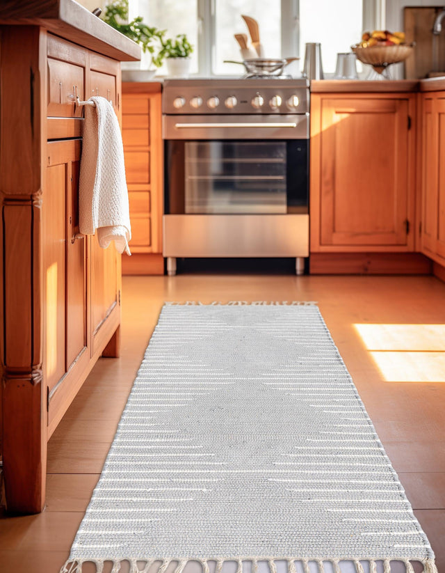 Light Gray 2' 7 x 13' 1 Chindi Cotton Runner Area Rug Interior Design Home Decor Carpet Mat for Sale at Rug Engine