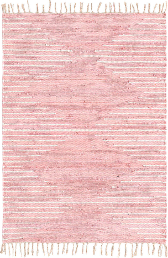 Rose 4' 1 x 6' 1 Chindi Cotton Rectangle Area Rug Interior Design Home Decor Carpet Mat for Sale at Rug Engine