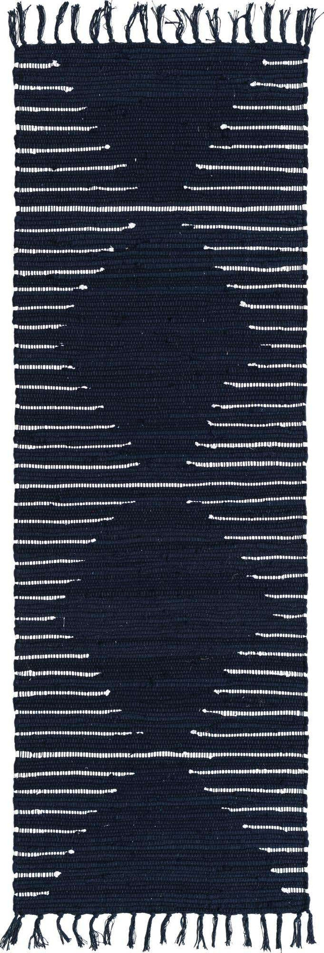 Navy Blue 2' 2 x 6' 1 Chindi Cotton Runner Area Rug Interior Design Home Decor Carpet Mat for Sale at Rug Engine