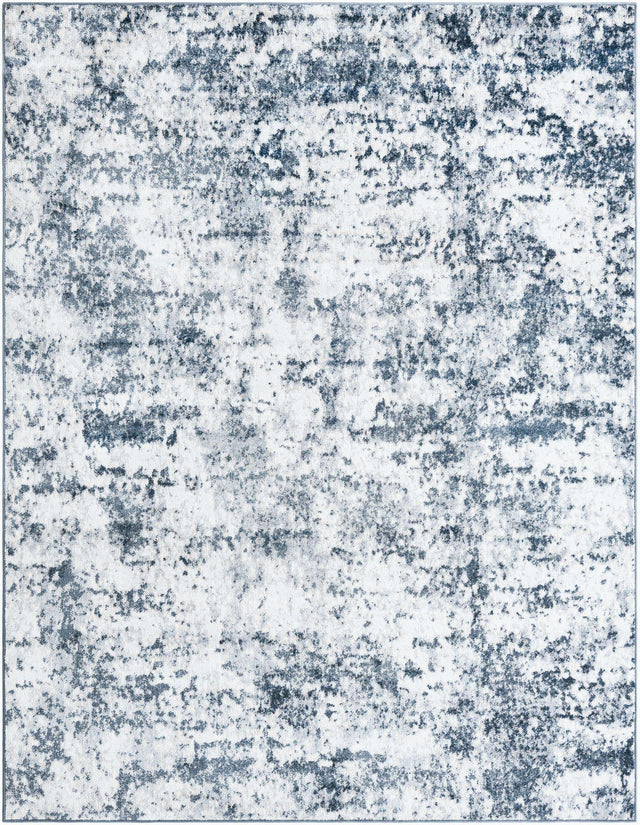 Vintage Blue 7' 10 x 10' Eos Rectangle Area Rug 100% Polypropylene Stain Resistant Carpet With Cotton Backing Marbled Design for Living, Dining Room, Office for Sale at Rug Engine