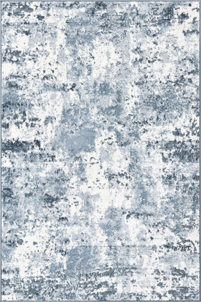 Vintage Blue 4' 1 x 6' 1 Eos Rectangle Area Rug 100% Polypropylene Stain Resistant Carpet With Cotton Backing Marbled Design for Living, Dining Room, Office for Sale at Rug Engine