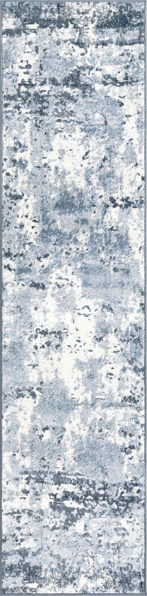 Vintage Blue 2' x 8' Eos Runner Area Rug 100% Polypropylene Stain Resistant Carpet With Cotton Backing Marbled Design for Living, Dining Room, Office for Sale at Rug Engine