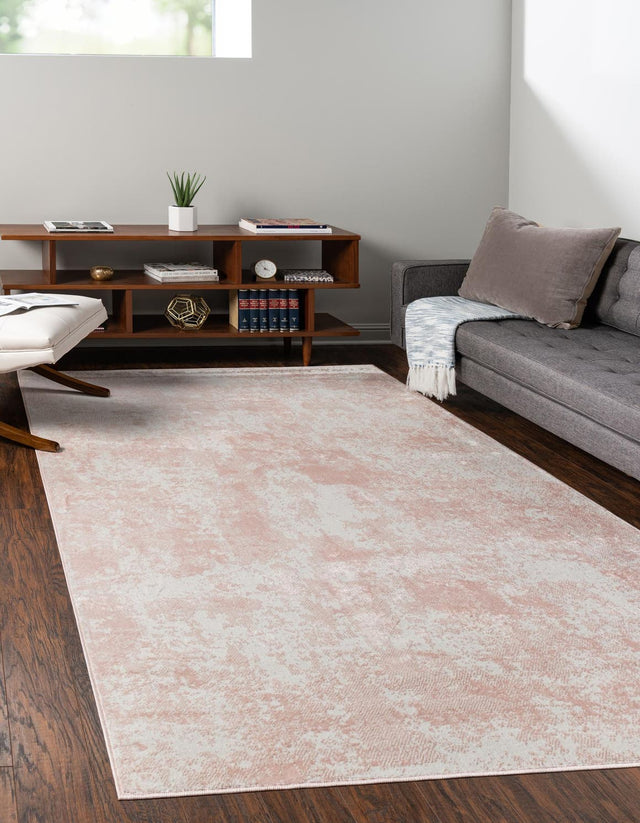 Carnation Pink 10' x 13' 1 Eos Rectangle Area Rug 100% Polypropylene Stain Resistant Carpet With Cotton Backing Marbled Design for Living, Dining Room, Office for Sale at Rug Engine