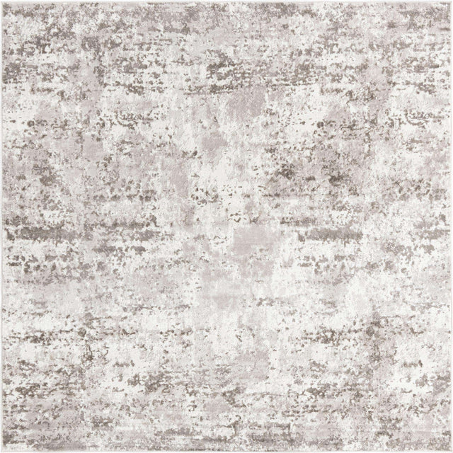 Stone Gray 7' 10 x 7' 10 Eos Square Area Rug 100% Polypropylene Stain Resistant Carpet With Cotton Backing Marbled Design for Living, Dining Room, Office for Sale at Rug Engine