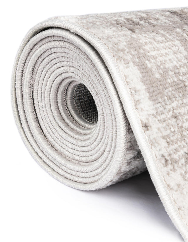 Stone Gray 2' 7 x 13' 1 Eos Runner Area Rug 100% Polypropylene Stain Resistant Carpet With Cotton Backing Marbled Design for Living, Dining Room, Office for Sale at Rug Engine