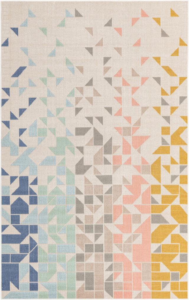 Multicolor 1' 4 x 1' 4 Lotus Sample Area Rug 100% Polypropylene Modern Contemporary Colorful Carpet Easy Clean for Living Room, Kitchen, Dining, Office for Sale at Rug Engine