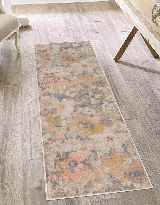 Multicolor 2' x 10' Lotus Runner Area Rug 100% Polypropylene Modern Contemporary Colorful Carpet Easy Clean for Living Room, Kitchen, Dining, Office for Sale at Rug Engine