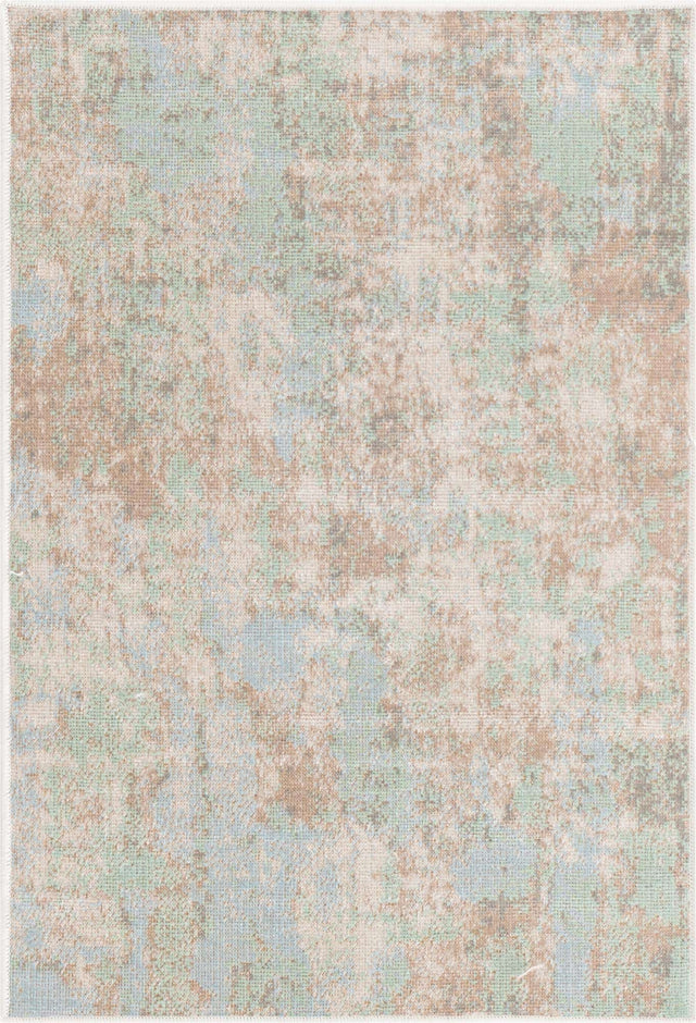 Teal 2' 2 x 3' Lotus Rectangle Area Rug 100% Polypropylene Modern Contemporary Colorful Carpet Easy Clean for Living Room, Kitchen, Dining, Office for Sale at Rug Engine