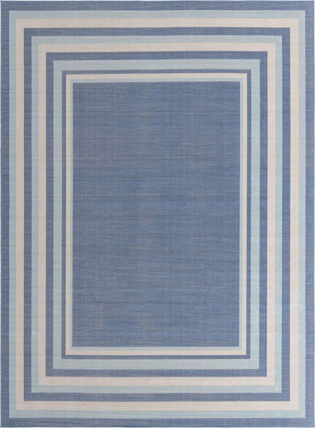 Blue 9' x 12' Lotus Rectangle Area Rug 100% Polypropylene Modern Contemporary Colorful Carpet Easy Clean for Living Room, Kitchen, Dining, Office for Sale at Rug Engine