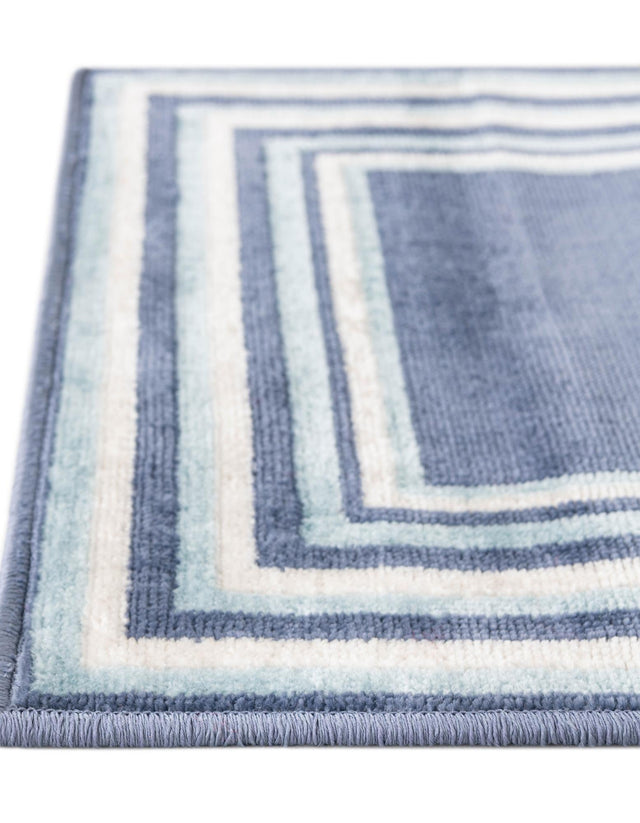 Blue 4' 1 x 6' 1 Lotus Rectangle Area Rug 100% Polypropylene Modern Contemporary Colorful Carpet Easy Clean for Living Room, Kitchen, Dining, Office for Sale at Rug Engine