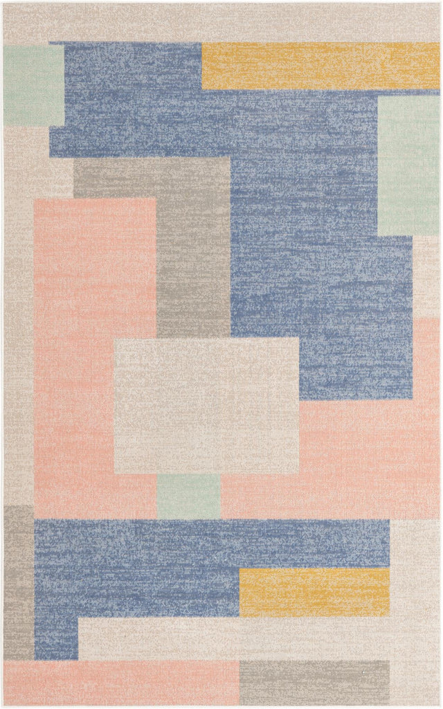 Multicolor 1' 4 x 1' 4 Lotus Sample Area Rug 100% Polypropylene Modern Contemporary Colorful Carpet Easy Clean for Living Room, Kitchen, Dining, Office for Sale at Rug Engine