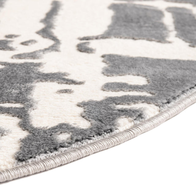 Gray 4' x 4' Vince Camuto Round Area Rug Durable Easy Clean Modern Carpet for Unique Home Interior Decorating for Sale at Rug Engine