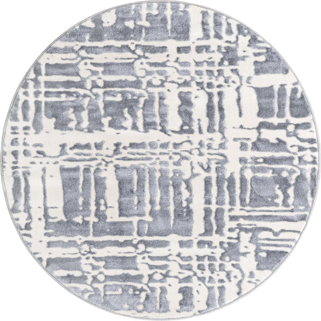 Gray 4' x 4' Vince Camuto Round Area Rug Durable Easy Clean Modern Carpet for Unique Home Interior Decorating for Sale at Rug Engine