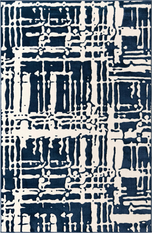 Navy Blue 1' 4 x 1' 4 Vince Camuto Sample Area Rug Durable Easy Clean Modern Carpet for Unique Home Interior Decorating for Sale at Rug Engine
