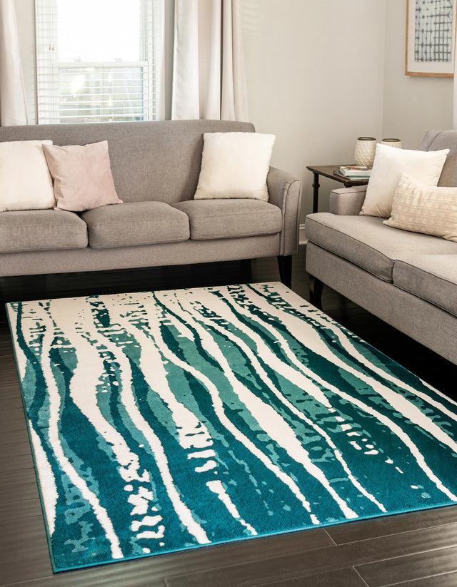 Teal 1' 4 x 1' 4 Vince Camuto Sample Area Rug Durable Easy Clean Modern Carpet for Unique Home Interior Decorating for Sale at Rug Engine