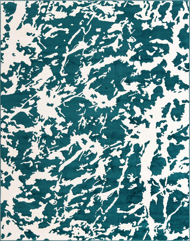 Teal 7' 10 x 10' Vince Camuto Rectangle Area Rug Durable Easy Clean Modern Carpet for Unique Home Interior Decorating for Sale at Rug Engine