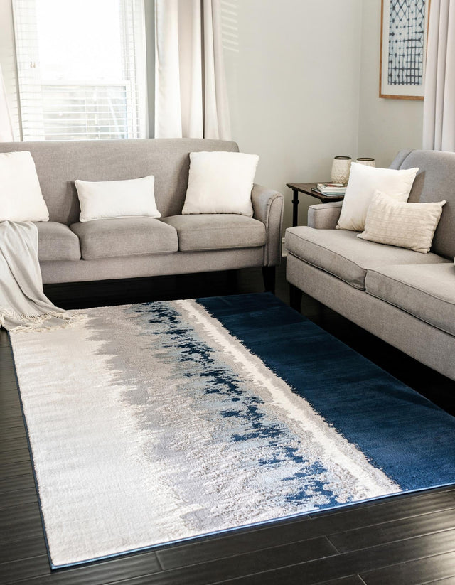 Navy Blue 1' 4 x 1' 4 Vince Camuto Sample Area Rug Durable Easy Clean Modern Carpet for Unique Home Interior Decorating for Sale at Rug Engine