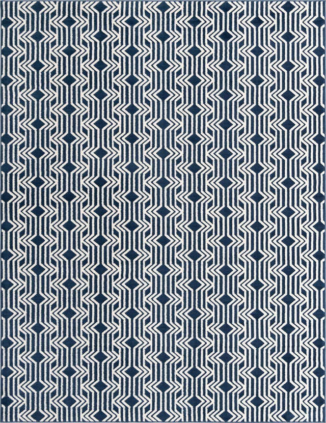 Navy Blue 7' 10 x 10' Vince Camuto Rectangle Area Rug Durable Easy Clean Modern Carpet for Unique Home Interior Decorating for Sale at Rug Engine