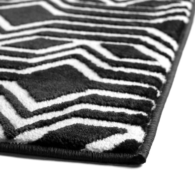 Black 9' x 12' Vince Camuto Rectangle Area Rug Durable Easy Clean Modern Carpet for Unique Home Interior Decorating for Sale at Rug Engine