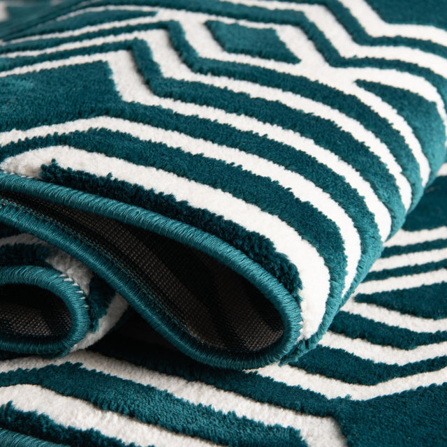 Teal 5' 3 x 8' Vince Camuto Rectangle Area Rug Durable Easy Clean Modern Carpet for Unique Home Interior Decorating for Sale at Rug Engine