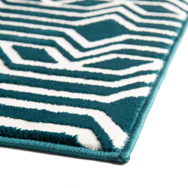 Teal 5' 3 x 8' Vince Camuto Rectangle Area Rug Durable Easy Clean Modern Carpet for Unique Home Interior Decorating for Sale at Rug Engine