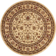 Cream 5' 3 x 5' 3 Voyage Round Area Rug