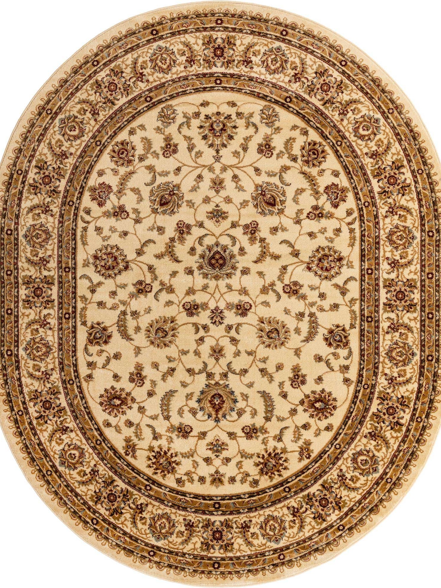 Cream 7' 10 x 10' Voyage Oval Area Rug