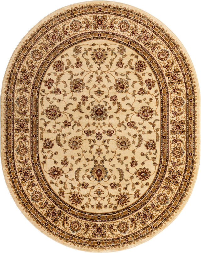 Cream 7' 10 x 10' Voyage Oval Area Rug