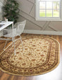 Cream 5' 3 x 8' Voyage Oval Area Rug