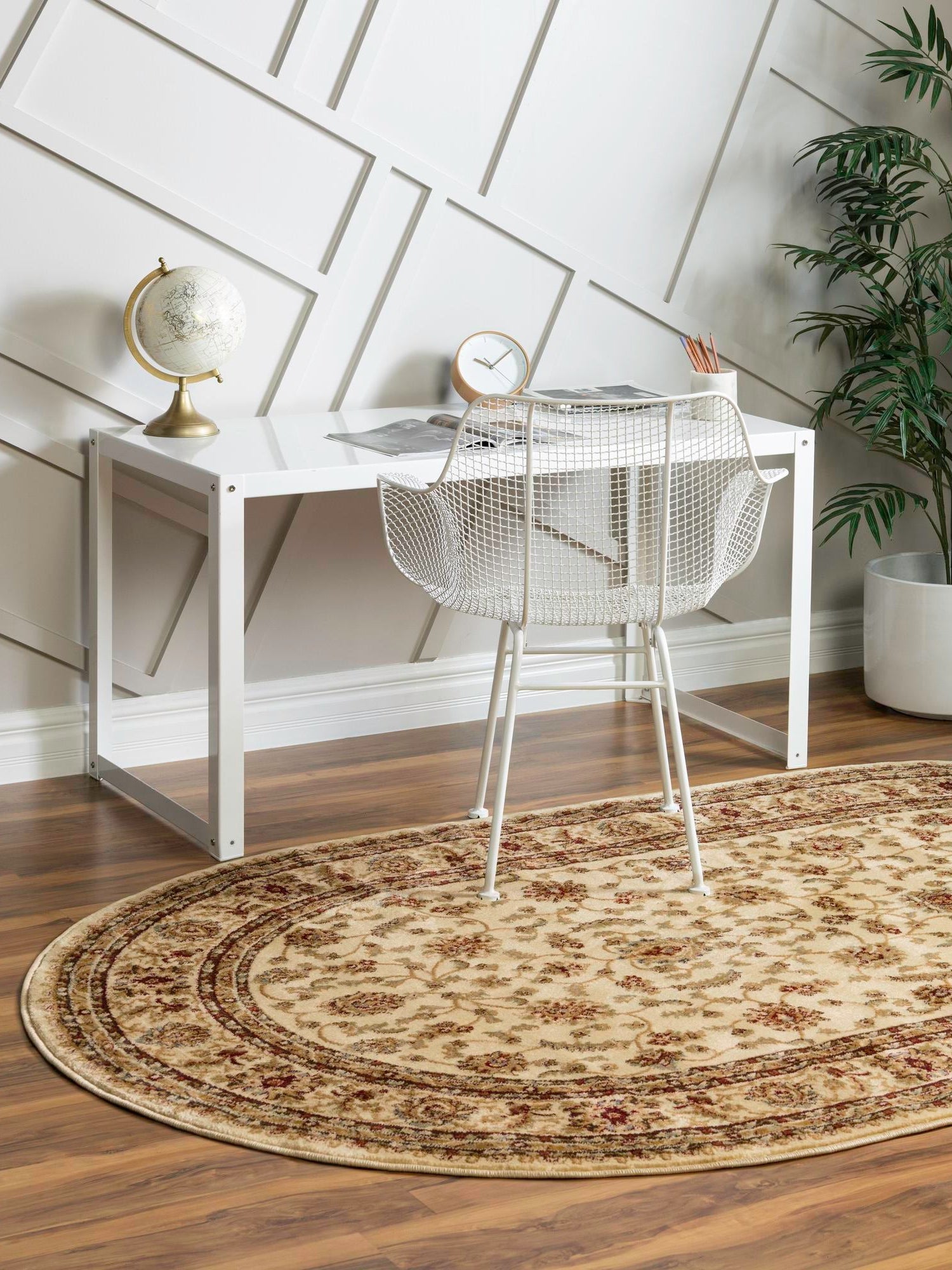 Cream 4' 1 x 6' 1 Voyage Oval Area Rug