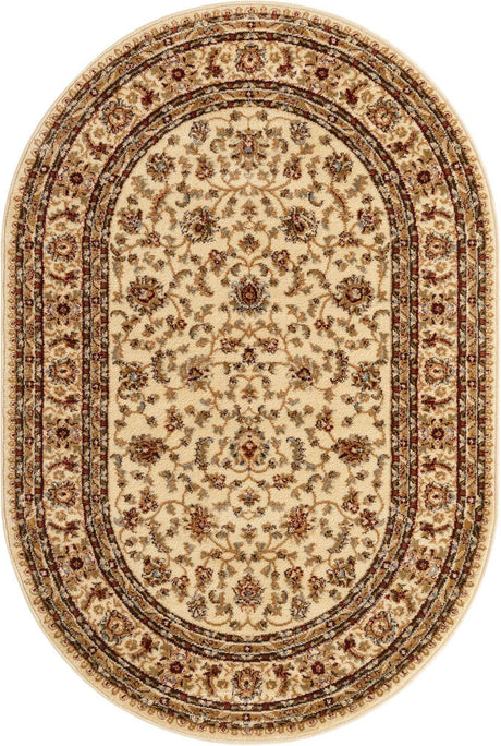 Cream 4' 1 x 6' 1 Voyage Oval Area Rug