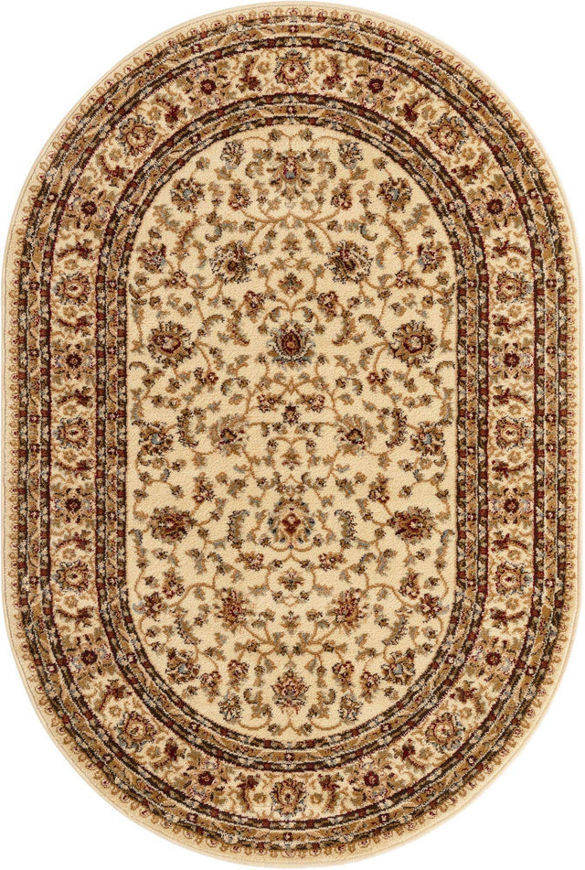 Cream 4' 1 x 6' 1 Voyage Oval Area Rug