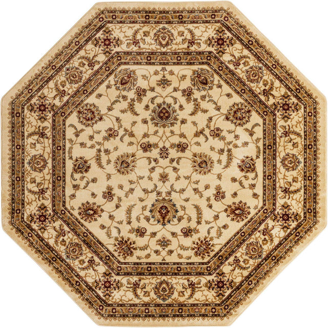 Cream 7' 10 x 7' 10 Voyage Octagon Area Rug