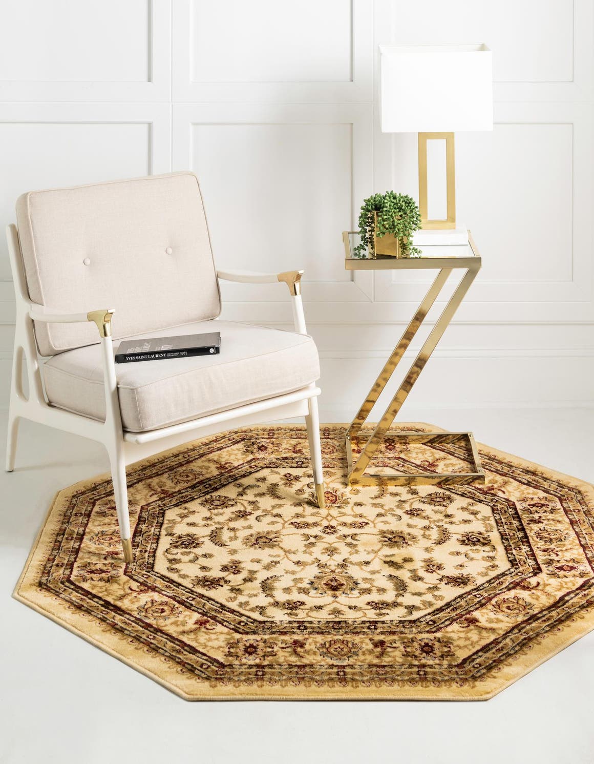 Cream 5' 3 x 5' 3 Voyage Octagon Area Rug