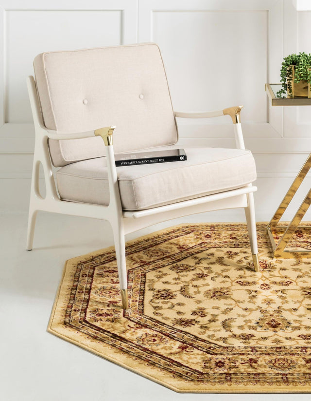 Cream 5' 3 x 5' 3 Voyage Octagon Area Rug