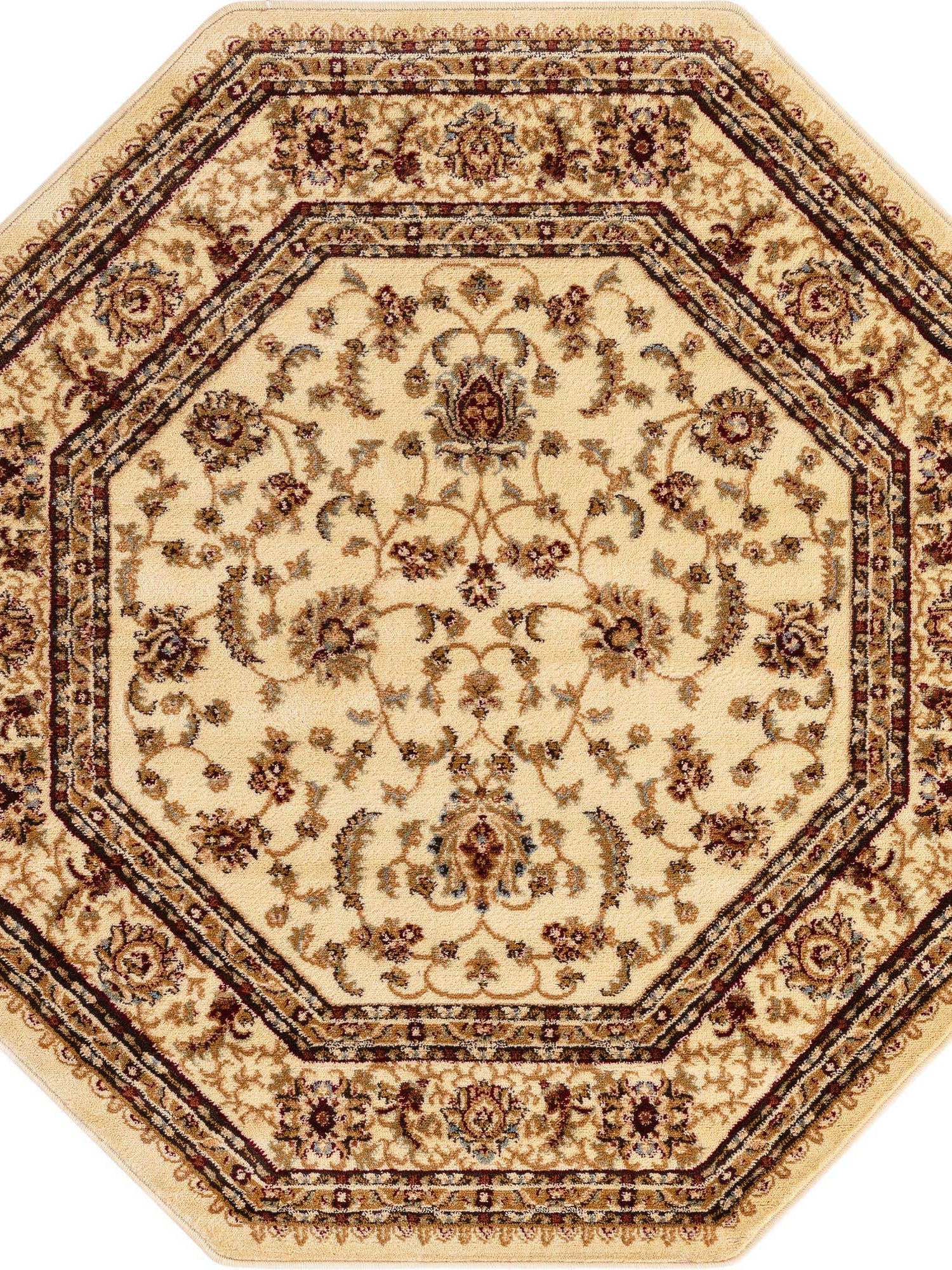 Cream 5' 3 x 5' 3 Voyage Octagon Area Rug