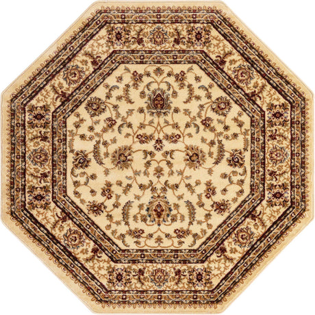 Cream 5' 3 x 5' 3 Voyage Octagon Area Rug