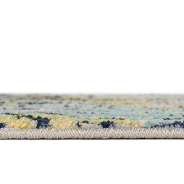Blue 4' x 4' Ariel Round Area Rug 70% Polypropylene & 30% Polyester Easy Clean Living Room Bedroom Dining Office Carpet for Sale at Rug Engine