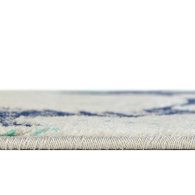 Blue 6' x 9' Ariel Rectangle Area Rug 70% Polypropylene & 30% Polyester Easy Clean Living Room Bedroom Dining Office Carpet for Sale at Rug Engine
