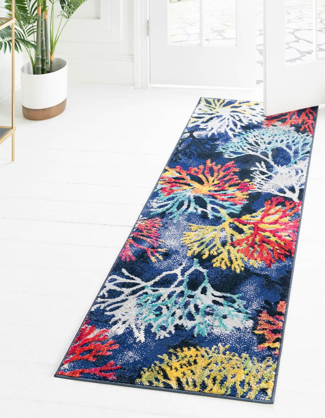 Multicolor 2' x 6' Ariel Runner Area Rug 70% Polypropylene & 30% Polyester Easy Clean Living Room Bedroom Dining Office Carpet for Sale at Rug Engine