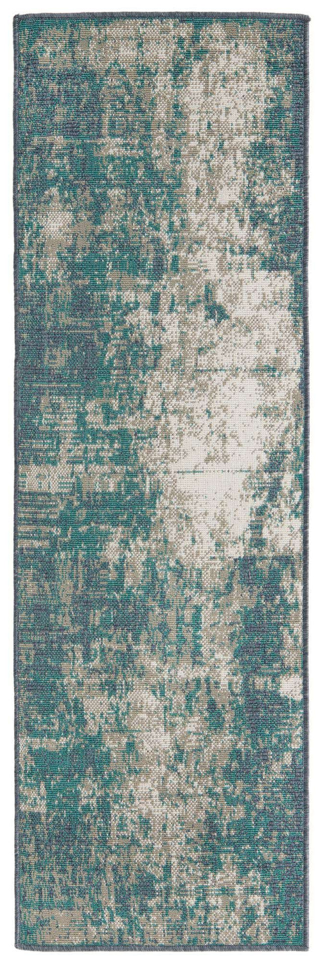 Blue 2' x 6' Outdoor Coastal Runner Area Rug Weather Resistant for Patio, Deck, Terrace, Balcony, Porch 100% Polypropylene Coastal Decor Carpet for Sale at Rug Engine