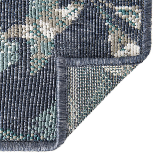 Blue 9' x 12' Outdoor Coastal Rectangle Area Rug Weather Resistant for Patio, Deck, Terrace, Balcony, Porch 100% Polypropylene Coastal Decor Carpet for Sale at Rug Engine