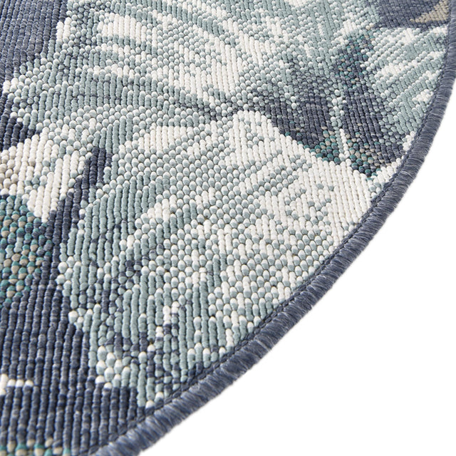 Blue 7' x 7' Outdoor Coastal Round Area Rug Weather Resistant for Patio, Deck, Terrace, Balcony, Porch 100% Polypropylene Coastal Decor Carpet for Sale at Rug Engine