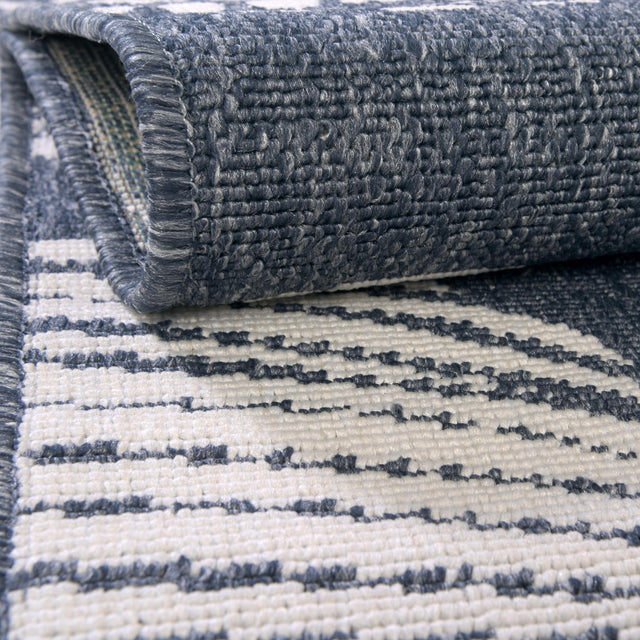 Navy Blue 2' x 8' Outdoor Coastal Runner Area Rug Weather Resistant for Patio, Deck, Terrace, Balcony, Porch 100% Polypropylene Coastal Decor Carpet for Sale at Rug Engine