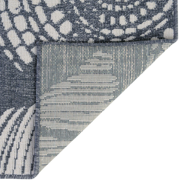 Navy Blue 2' x 8' Outdoor Coastal Runner Area Rug Weather Resistant for Patio, Deck, Terrace, Balcony, Porch 100% Polypropylene Coastal Decor Carpet for Sale at Rug Engine