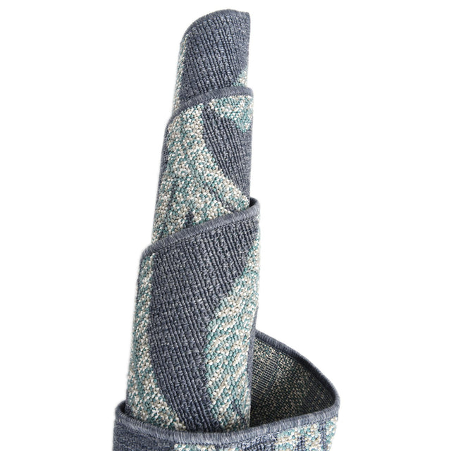 Navy Blue 7' 10 x 7' 10 Outdoor Coastal Square Area Rug Weather Resistant for Patio, Deck, Terrace, Balcony, Porch 100% Polypropylene Coastal Decor Carpet for Sale at Rug Engine
