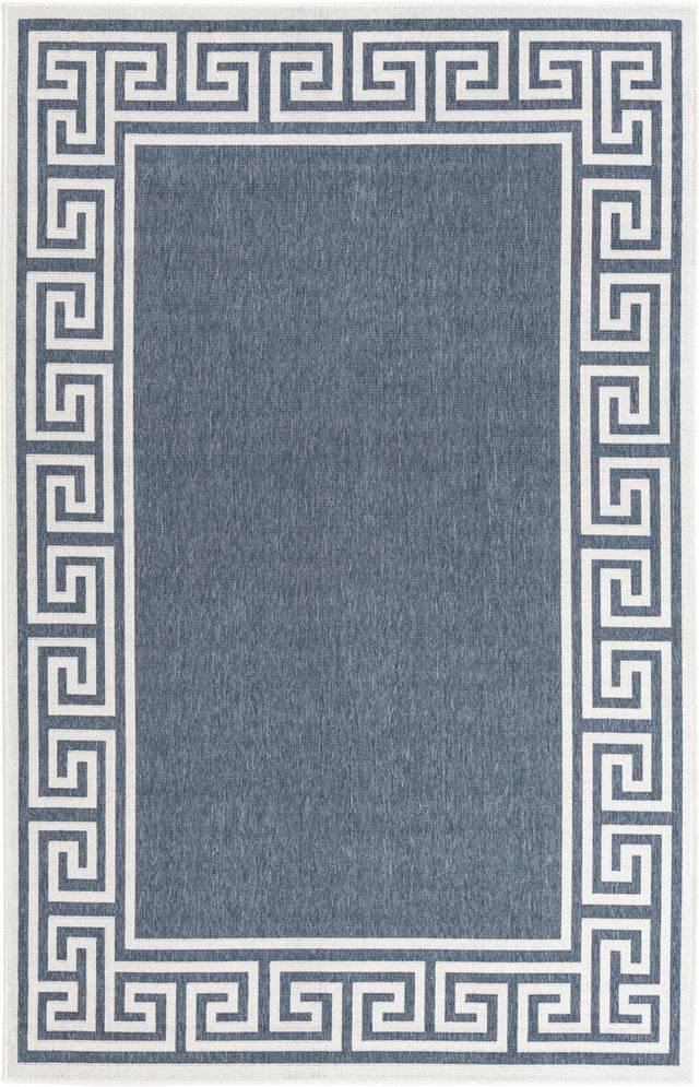 Navy Blue 1' 3 x 1' 3 Outdoor Coastal Sample Area Rug Weather Resistant for Patio, Deck, Terrace, Balcony, Porch 100% Polypropylene Coastal Decor Carpet for Sale at Rug Engine