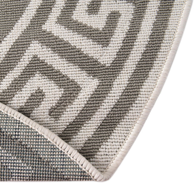 Gray 4' x 4' Outdoor Coastal Round Area Rug Weather Resistant for Patio, Deck, Terrace, Balcony, Porch 100% Polypropylene Coastal Decor Carpet for Sale at Rug Engine