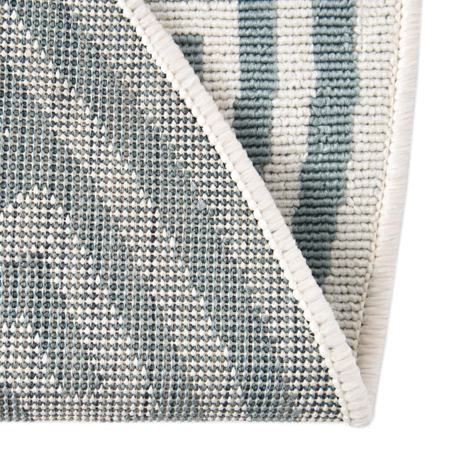 Aqua 4' x 4' Outdoor Coastal Round Area Rug Weather Resistant for Patio, Deck, Terrace, Balcony, Porch 100% Polypropylene Coastal Decor Carpet for Sale at Rug Engine