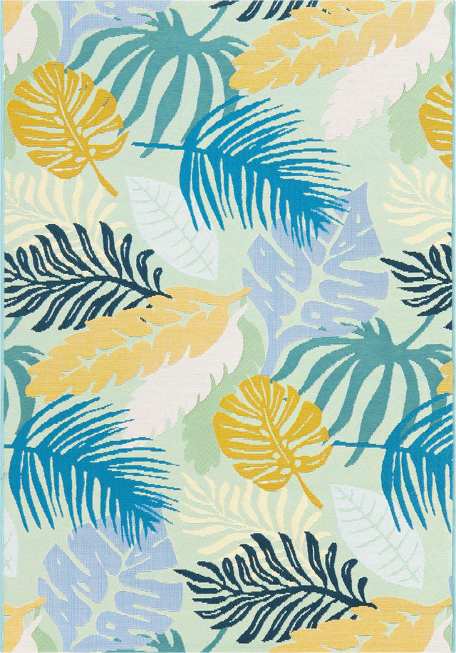 Multicolor 4' x 6' Outdoor Botanical Rectangle Area Rug Weather Resistant for Patio, Deck, Terrace, Balcony, Porch Polypropylene Garden Floral Tropical Carpet for Sale at Rug Engine